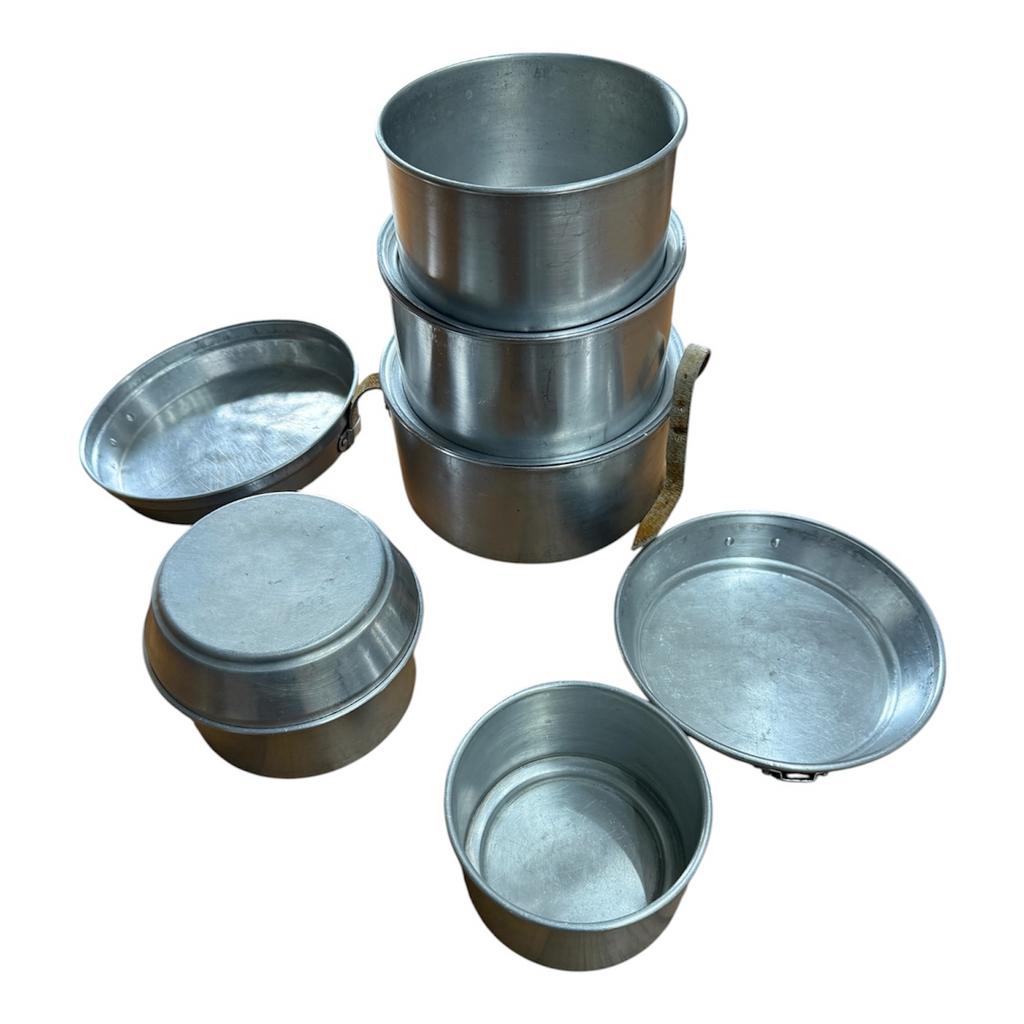 Kampeerpannen Set - Aluminium, Caravans en Kamperen, Kampeeraccessoires, Ophalen of Verzenden, Gebruikt