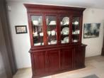 Antieke mahonie vitrine/servies/boeken kast perfecte staat., Met deur(en), Glas, 50 tot 100 cm, Zo goed als nieuw