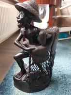 Beeld houtsnijwerk Balinese visser, Antiek en Kunst, Ophalen, Houtsnijwerk, 20 - 50 cm, Hout