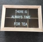 Houten theedoos met 6 vakken - 'Always time for tea', Ophalen, Nieuw