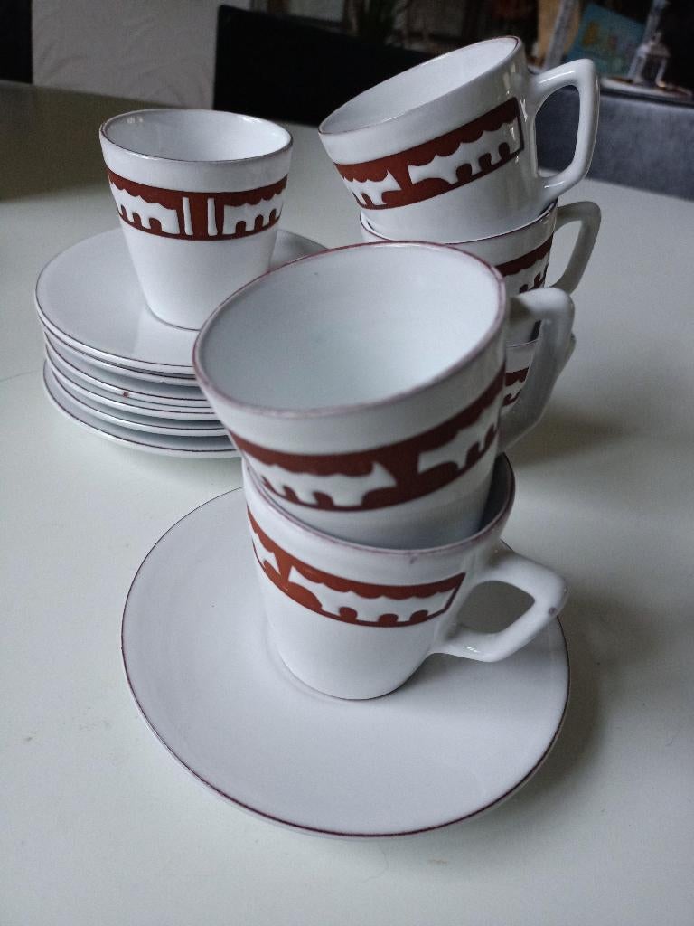 6 st. kopjes espresso  retro, Ophalen of Verzenden, Zo goed als nieuw, Overige stijlen, Kop(pen) en/of Schotel(s)