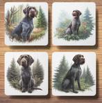 Duitse Staande Draadhaar Bos onderzetters met houder, Ophalen of Verzenden, Nieuw, Glas of Kopje