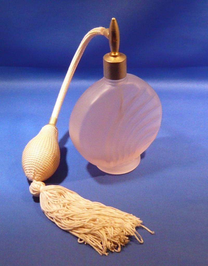 Parfum verstuiver - roze ‘fan’, Ophalen of Verzenden, Gebruikt, Parfumfles