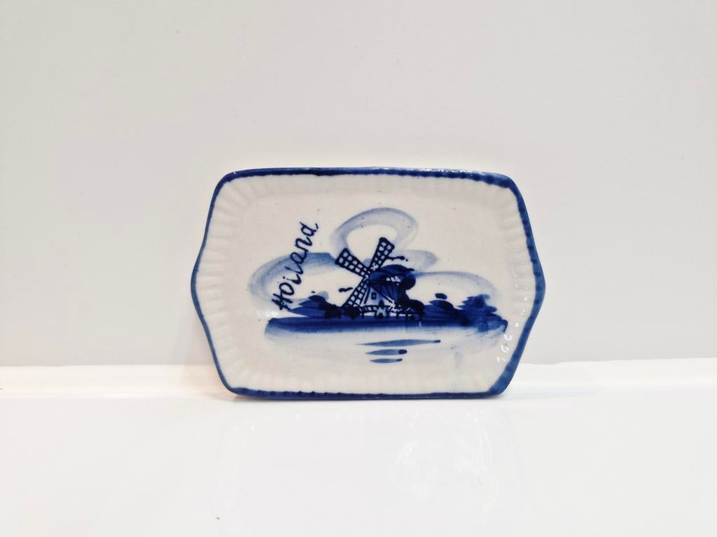 Delfts blauw schaaltje/plateau met molen decoratie, Ophalen of Verzenden