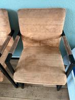 3 cognac eettafel stoelen - opfrisbeurt nodig, Huis en Inrichting, Stoelen, Ophalen, Gebruikt, Stof, Drie