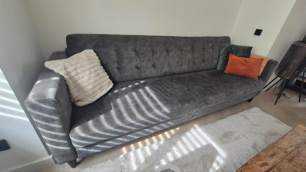 Groene UMIX bank en loungestoel, Huis en Inrichting, Ophalen, Gebruikt, Driepersoons, 75 tot 100 cm