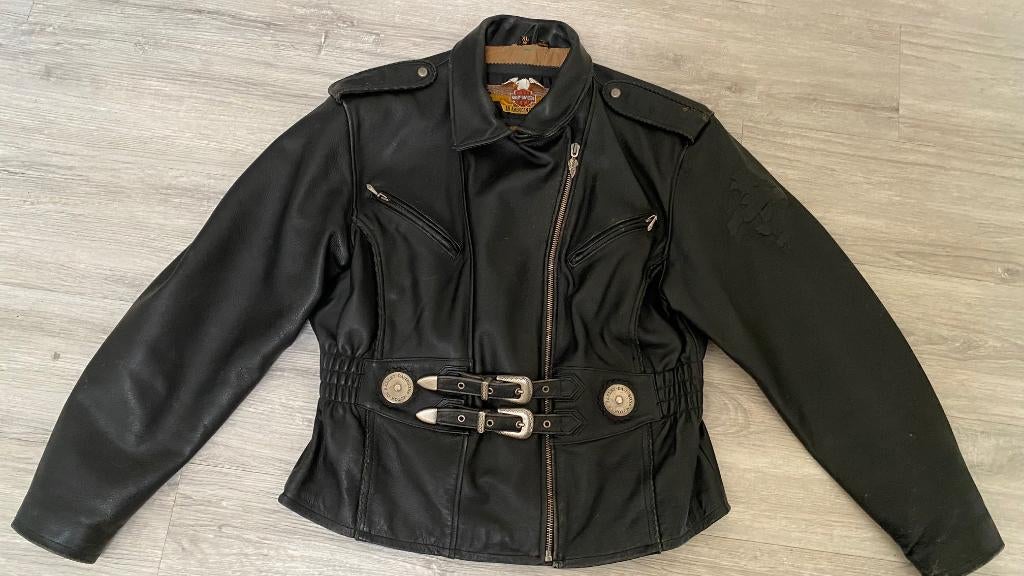 LEREN HARLEY MOTORJACK WEINIG GEDRAGEN, Motoren, Kleding | Motorkleding, Ophalen, Tweedehands, Jas | textiel, HARLEY ORIGINEEL
