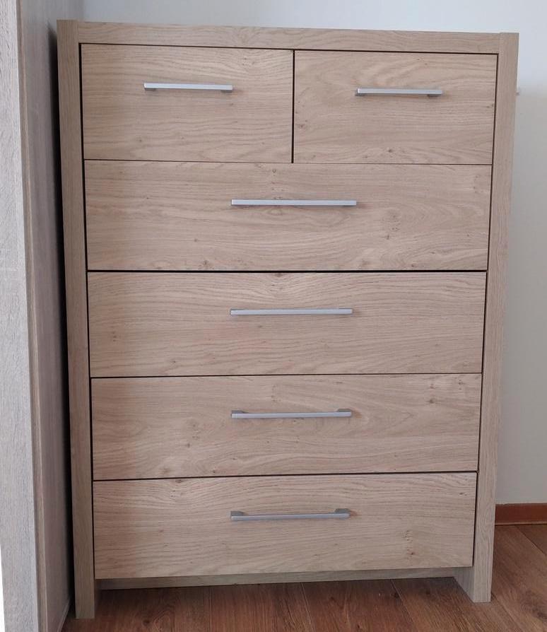 Ladenkast - licht eiken look, Huis en Inrichting, Ophalen, Gebruikt, 5 laden of meer, 100 tot 150 cm