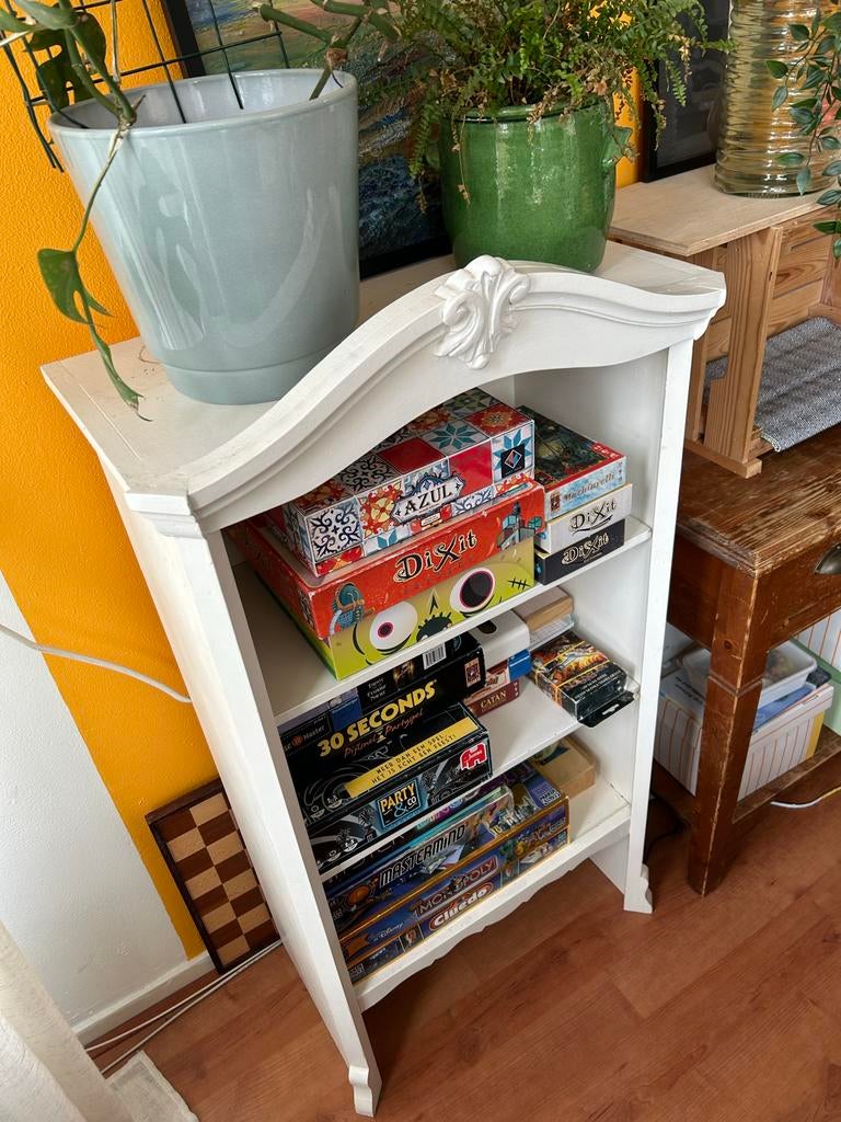 Vintage open kast wit met planken 110x60x30, Huis en Inrichting, Kasten | Boekenkasten, Ophalen, Met plank(en), Gebruikt, 100 tot 150 cm