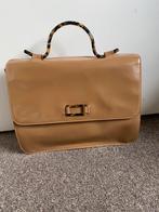 Leren handtas met schildpad handvat, Ophalen of Verzenden, Zo goed als nieuw, Handtas