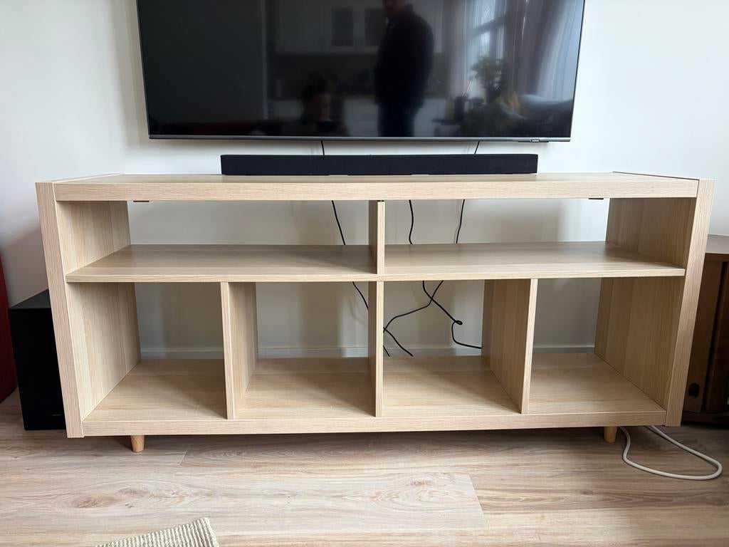 IKEA Kallax TV-meubel in lichte houtkleur, Huis en Inrichting, Gebruikt, 100 tot 150 cm, Ophalen of Verzenden, Minder dan 100 cm