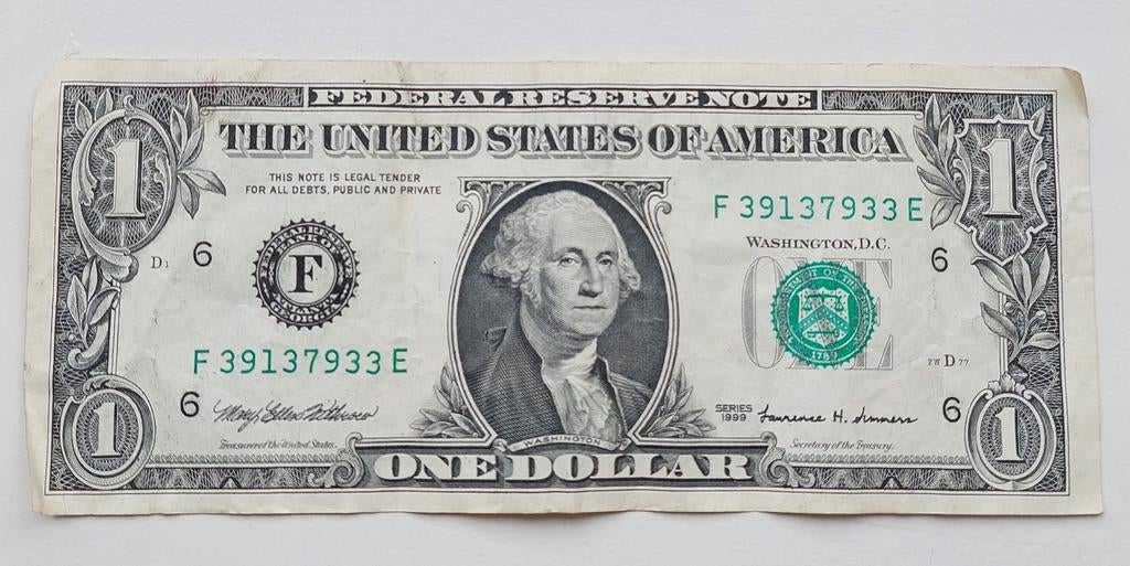 One Dollar biljet USA 1999, Postzegels en Munten, Bankbiljetten | Amerika, Ophalen of Verzenden