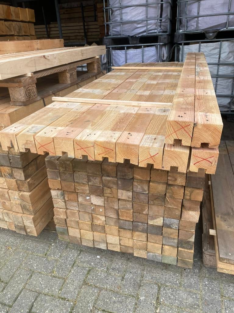 Balken met gleuf, Ophalen, Zo goed als nieuw, 250 cm of meer, Palen