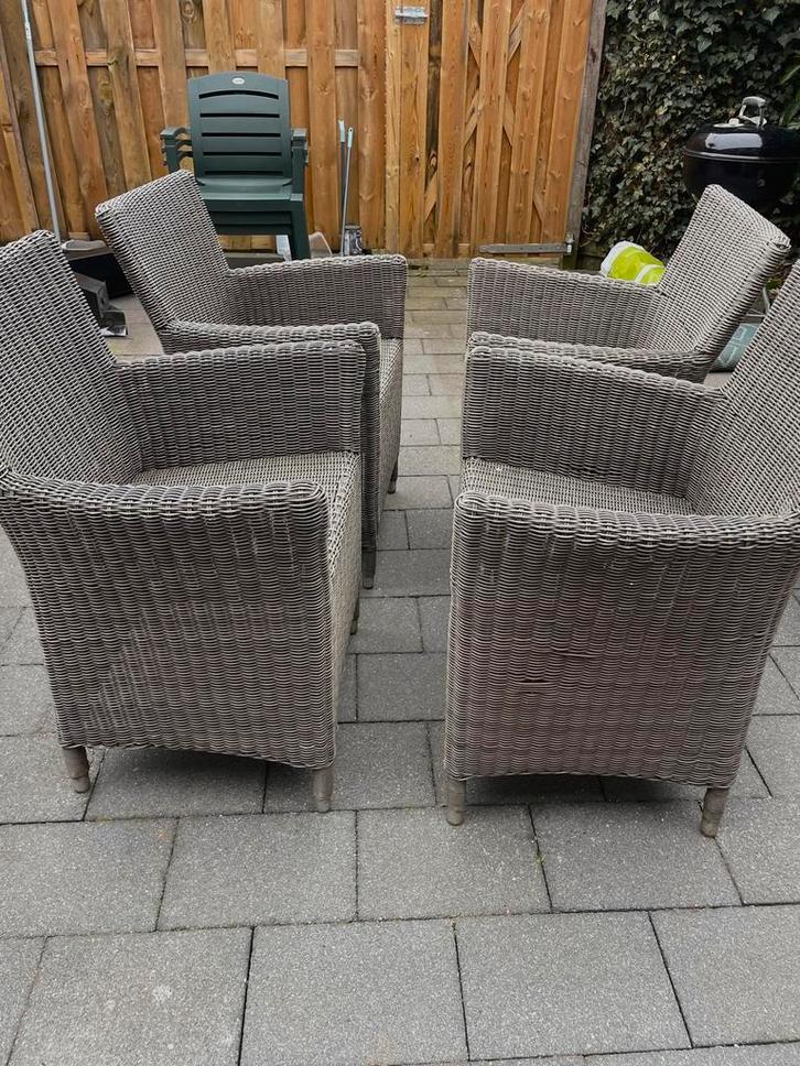 4 nette tuinstoelen wicker stijl, Tuin en Terras, Tuinstoelen, Gebruikt, Kunststof, Ophalen