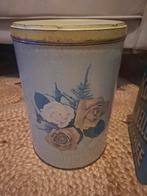 Vintage Blikken Trommel met Bloemen, Ophalen of Verzenden, Gebruikt, Overige, Overige merken