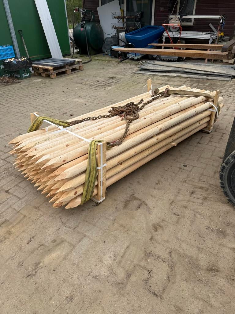 Boompalen 250cm, Tuin en Terras, Palen, Balken en Planken, Ophalen, Gebruikt, 180 tot 250 cm, Palen