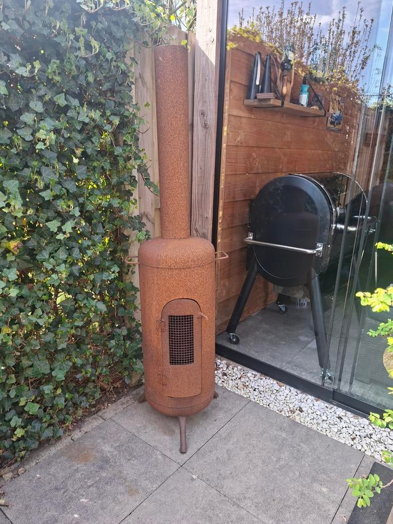 Rustieke tuinhaard/vuurkorf van cortenstaal, Ophalen, Gebruikt