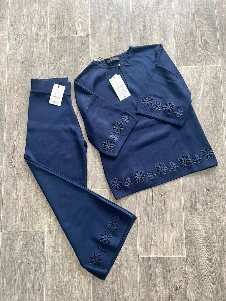 Zara blauwe set - maat S / M, Maat 38/40 (M), Kostuum of Pak, Blauw, Nieuw