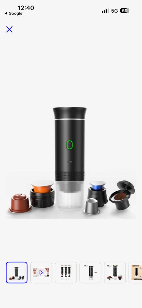 Draagbaar Nespresso apparaat 3-in-1 voor onderweg, Espresso apparaat, Nieuw, Gemalen koffie, Ophalen of Verzenden