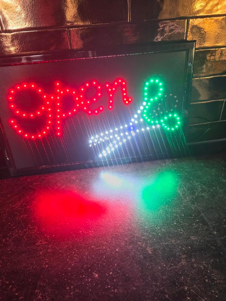 Reclamebord open knipsalon, Ophalen, Licht