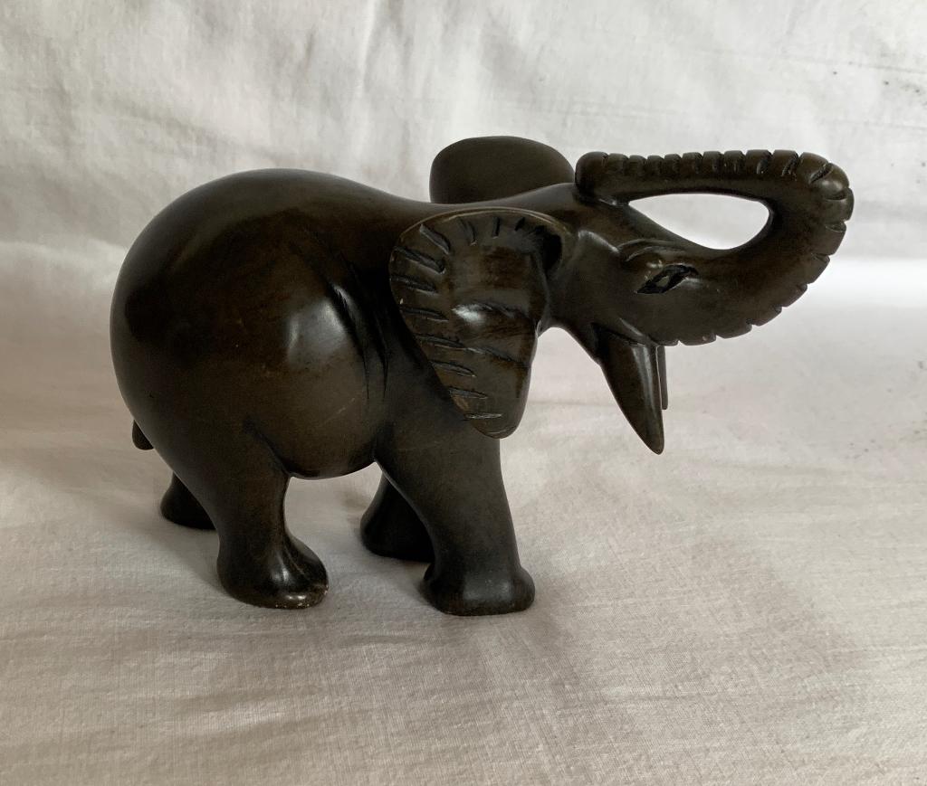 Vintage spekstenen olifant, Verzamelen, Beelden en Beeldjes, Ophalen of Verzenden, Gebruikt, Dier