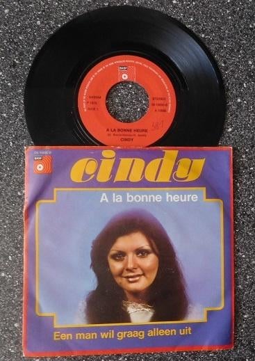 Cindy - a la bonne heure (vanaf € 1,50), Cd's en Dvd's, Vinyl | Nederlandstalig, Ophalen of Verzenden, Zo goed als nieuw, 7 inch