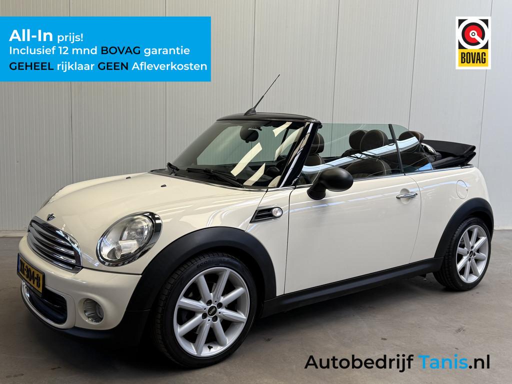 MINI Cabrio 1.6 One Chili LEDER-AIRCO/ECC-LMV-PDC (bj 2011), Auto's, Mini, Bedrijf, Te koop, Cabrio, ABS, Airbags, Airconditioning