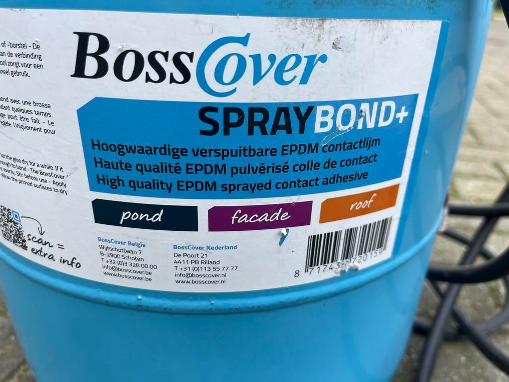 BossCover Spraybond+ EPDM contactlijm, Gebruikt, Overige kleuren, Ophalen of Verzenden, 15 m² of meer