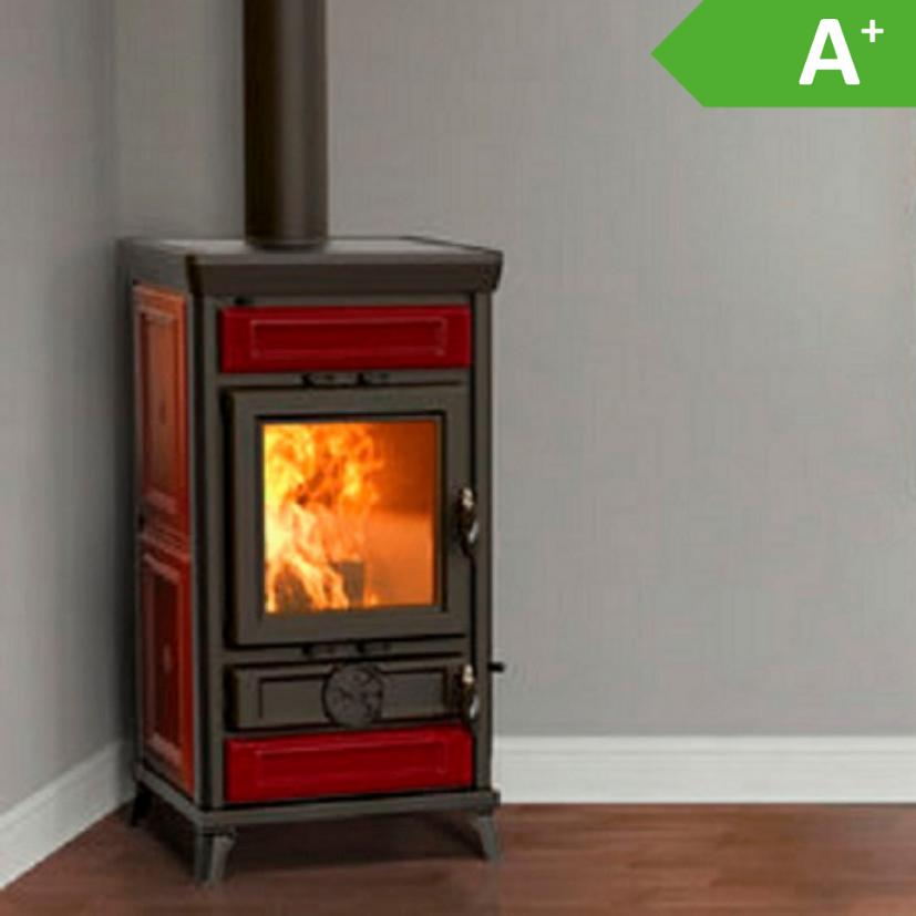 Gietijzeren Houtkachel Ilaria Bordeaux Keramiek AANBIEDING!, Info@dekachelerij.nl, Ophalen of Verzenden, Vrijstaand, Coevorderstraatweg 63