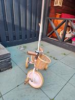 Leuke roze banwood meisjesfiets met mandje en duwstang, Ophalen, Gebruikt, Onbekend, Duwstang