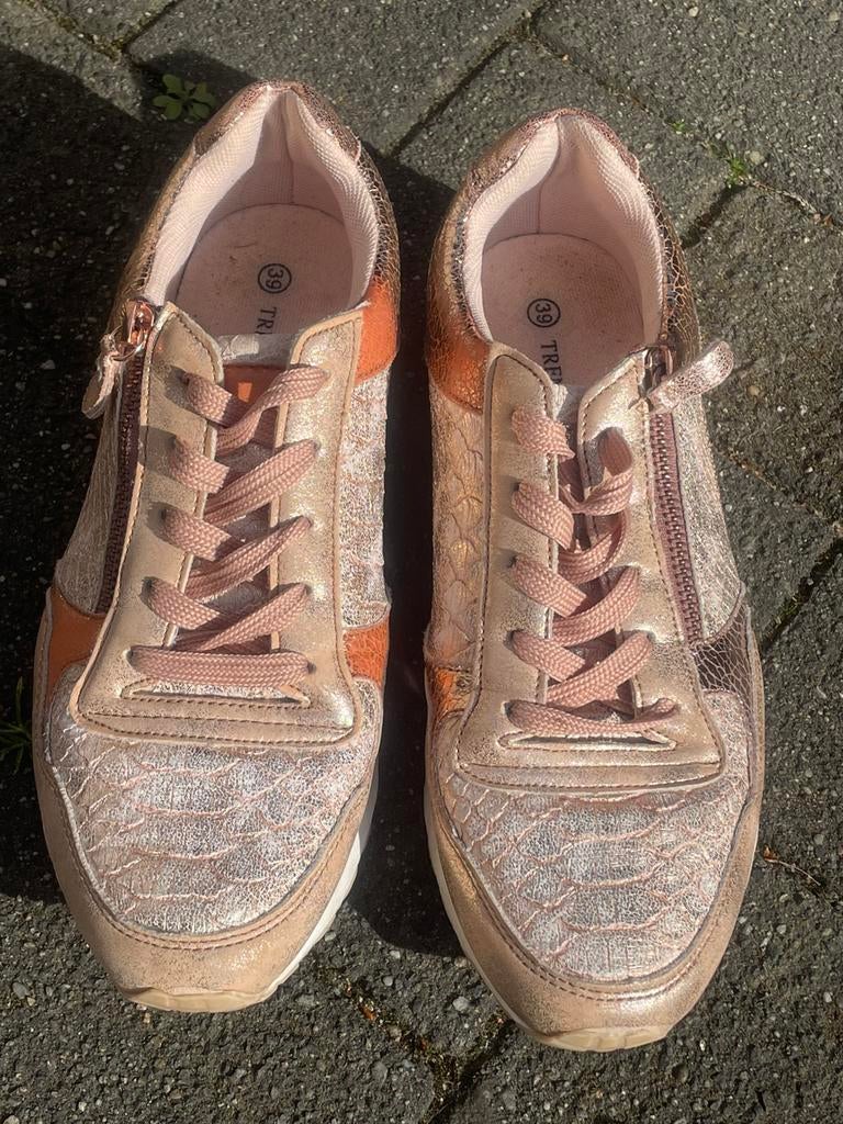 Damessneakers maat 39 metallic roze, Ophalen of Verzenden, Zo goed als nieuw, Overige kleuren