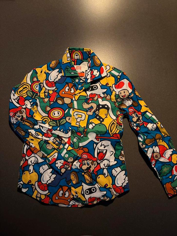 Oppo Suits Super Mario blouse, Kleding | Heren, Overhemden, Zo goed als nieuw, Overige halswijdtes, Blauw, Ophalen of Verzenden