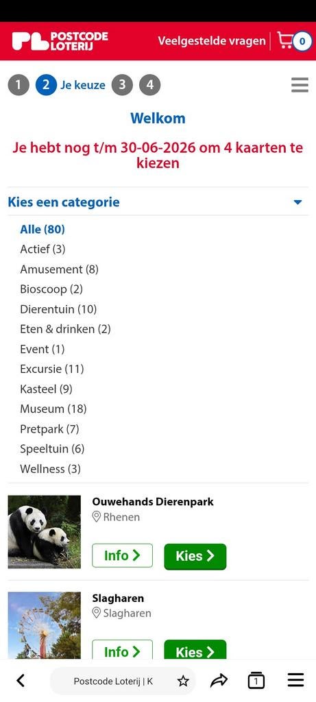 4 kaartjes Uitstapje naar Keuze, Tickets en Kaartjes, Drie personen of meer, Overige soorten, Overige typen