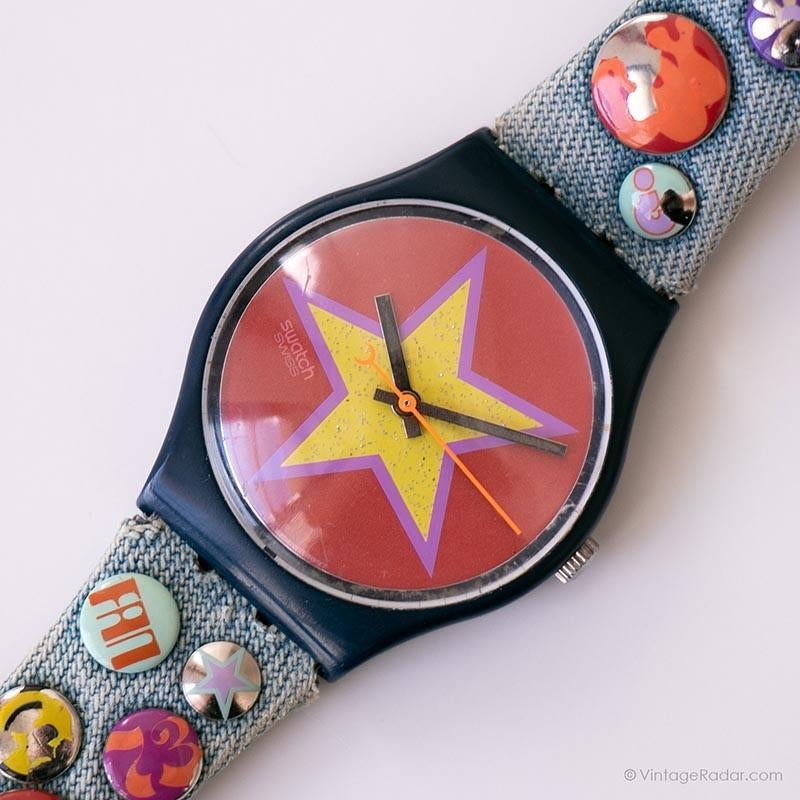 Swatch Gent STARS & PINS, Sieraden, Tassen en Uiterlijk, Horloges | Dames, Ophalen, Kunststof, Swatch