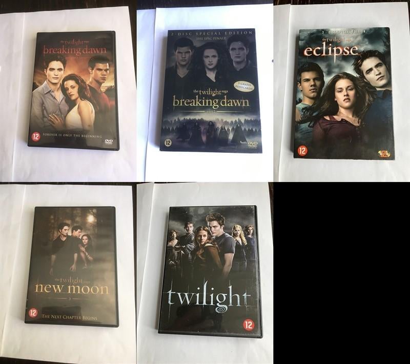 the twilight saga dvd (5 stuks) compleet collectie serie, Alle leeftijden, Ophalen of Verzenden, Zo goed als nieuw, Fantasy