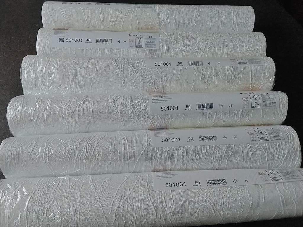 Vliesbehang wit, 8 rollen, Ophalen of Verzenden, Minder dan 10 m², Grijs