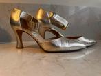 Di Sandro gouden lederen hakken vintage maat 38,5, Ophalen of Verzenden, Gedragen, Overige kleuren, Pumps