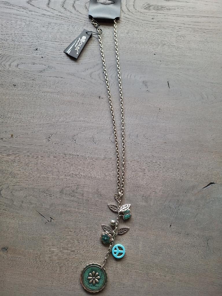 Nieuwe verstelbare ketting turquoise, groen zilverkl. 48cm, Sieraden, Tassen en Uiterlijk, Kettingen, Ophalen of Verzenden, Nieuw