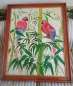 2 papegaaien in bamboe 1985 - Gianto (Indonesisch), Antiek en Kunst, Ophalen of Verzenden