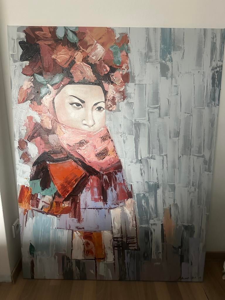 Mooie grote canvas handgeschilderd, Ophalen