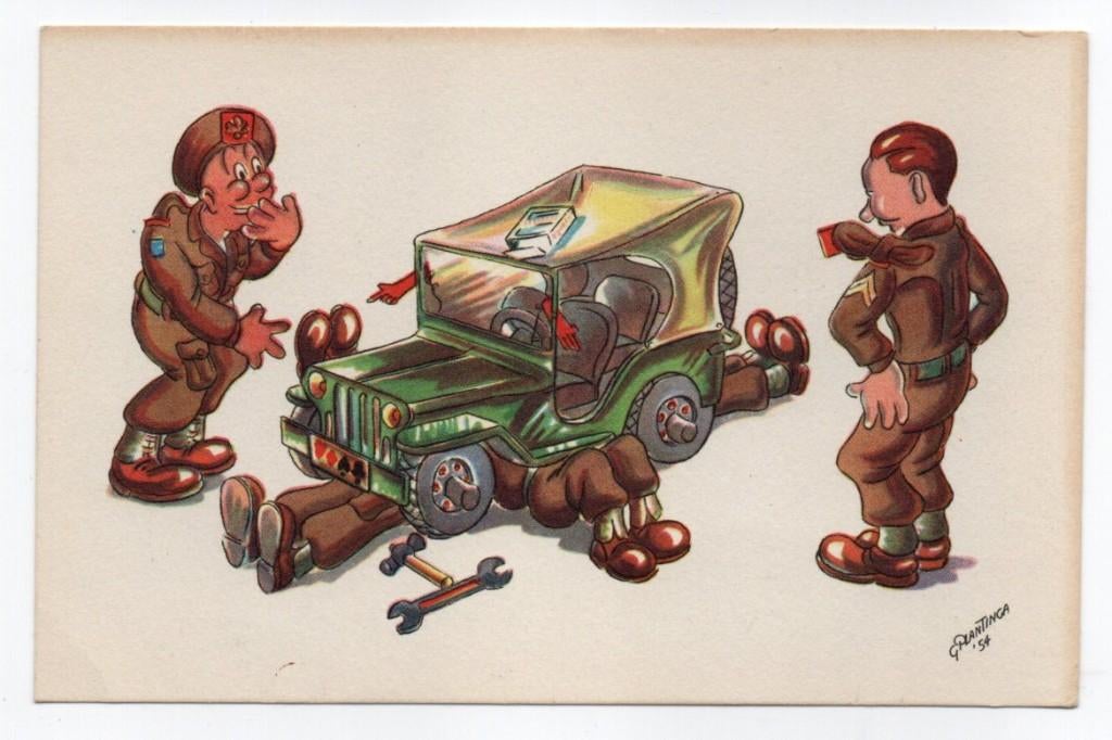 Illustrator G. Plantinga 1954 (soldaten), Ophalen, 1940 tot 1960, Ongelopen