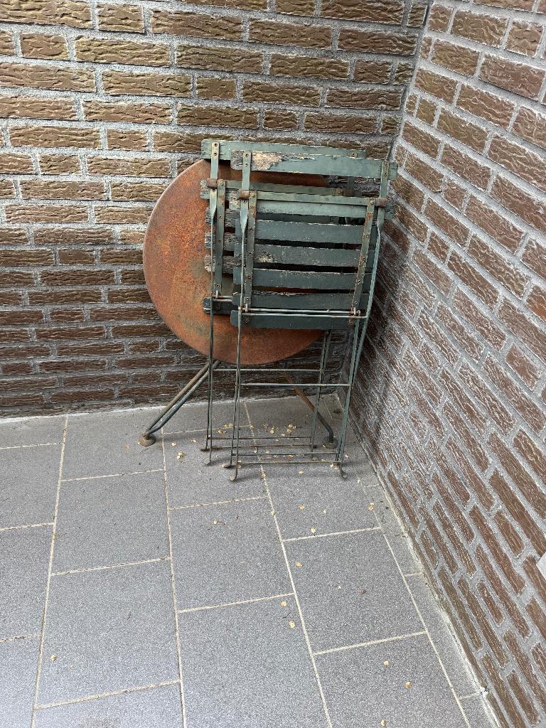 Bistro set, Tuin en Terras, Overige materialen, Gebruikt, Tuinset, Ophalen