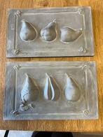 2 betonnen schilderijen met peren, Ophalen, Zo goed als nieuw, Minder dan 50 cm, Schilderij