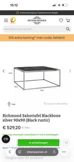 Salon tafel zwart 4 kant tafel 90x90, Ophalen, 100 tot 150 cm, Zo goed als nieuw, 25 tot 50 cm