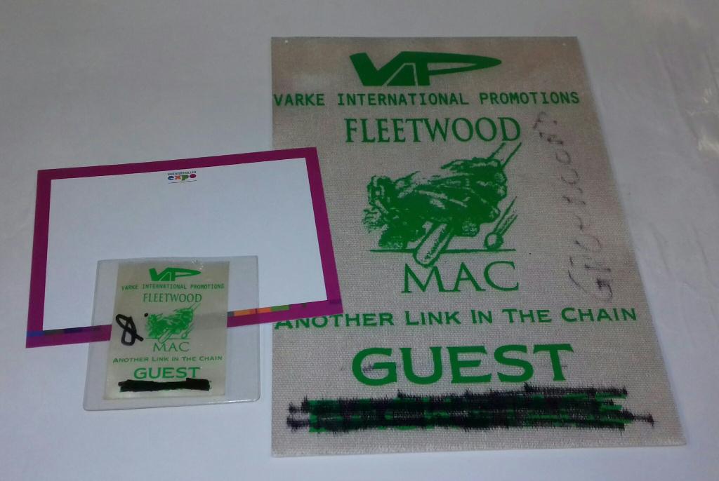 Fleetwood Mac Groenoordhallen Leiden BACKSTAGE PASS + meer, Verzenden, Gebruikt, Foto of Kaart