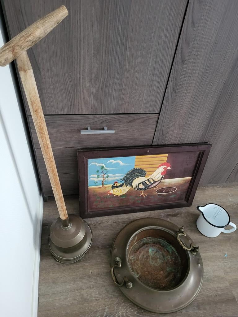 Mooie oude gave spullen Emaille Bordjes blikken Enz, Ophalen of Verzenden, Gebruikt