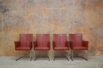 ZGANieuw 4 rode leren Bert Plantagie Jones design stoelen