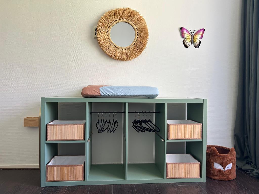 Kinder kledingkast / Kallax kast - Groen, Kinderen en Baby's, Kinderkamer | Commodes en Kasten, Ophalen, Gebruikt, Kast, 100 cm of meer