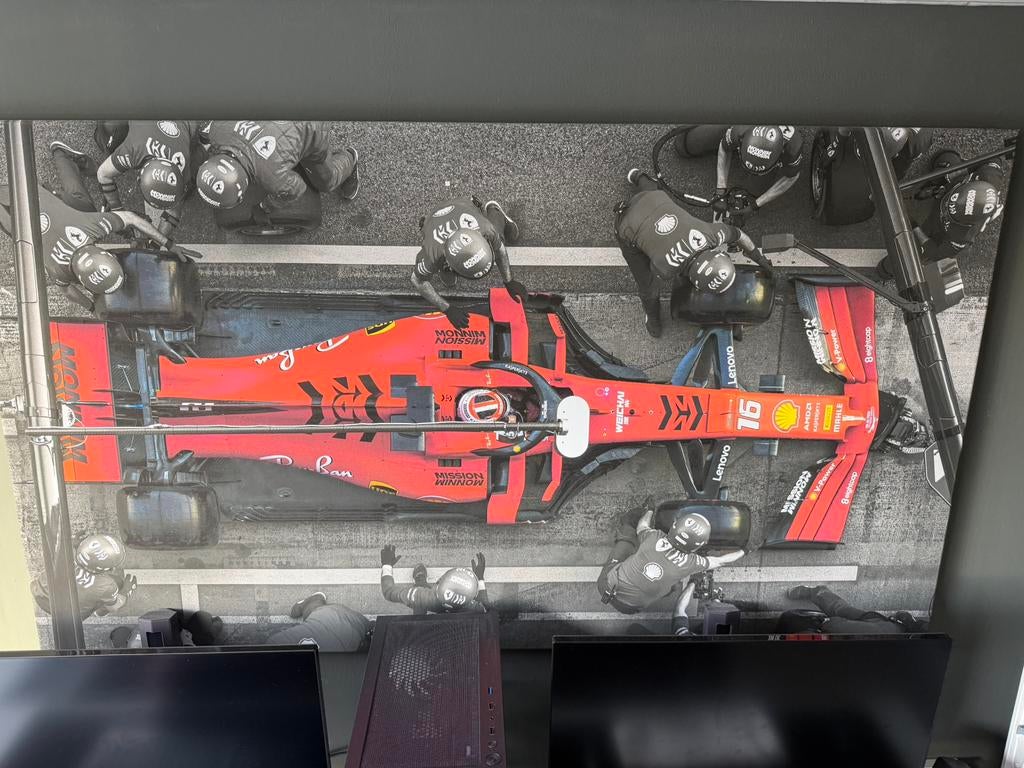 Canvas doek Ferrari Charles Leclerc, Verzamelen, Ophalen of Verzenden, Zo goed als nieuw, Auto's