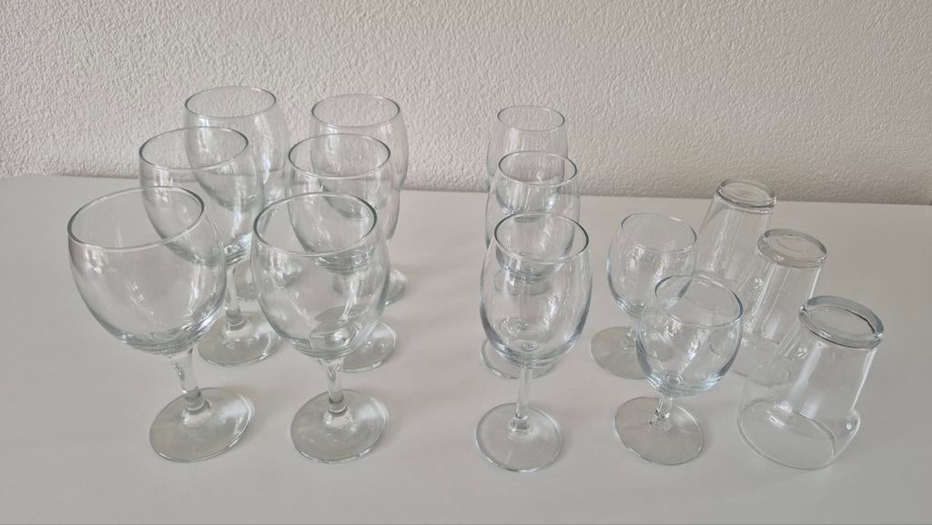 Glazen set voor verschillende dranken, Huis en Inrichting, Keuken | Servies, Ophalen, Glas, Overige stijlen, Glas of Glazen
